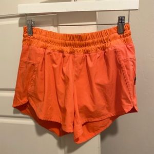 Orange Lulu  mid-rise shorts